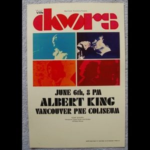The Doors Concert Tour poster 1970 Albert King Vancouver Coliseum Repro